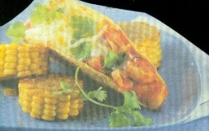 gefüllte tacos mit korianderhähnchen (ausländisch)