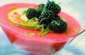 brombeermousse mit limetten (dessert)