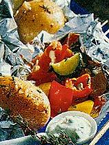 foliengemüse mit schnittlauch-dip (beilage)