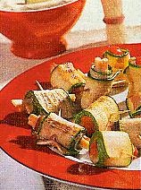 zucchini-grissini-röllchen mit senf-dip (ausländisch)