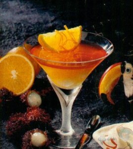 orangengelee mit litschis (dessert)