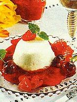quarkmeringe mit himbeersauce (dessert)