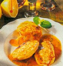 quarkplätzchen mit aprikosensauce (dessert)