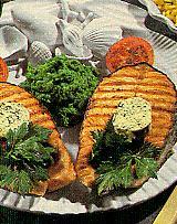 gegrillte lachskoteletts (fisch)