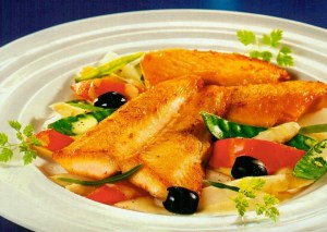 pangasiusfilet aphrodite mit lauwarm mariniertem spargel (fisch)