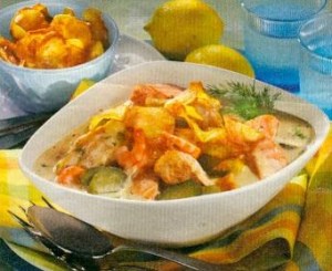 pikantes fischgulasch in senf-sauce (fisch)