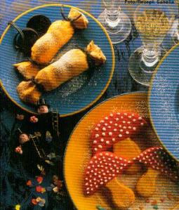 beschwipste knallbonbons und witzige glückspilze (kuchen)