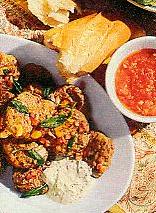 pilzbuletten mit feurigem dip (hack)