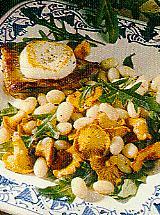 käseschnitzelchen mit bohnen-pilz-salat (kalb)