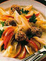 chicorée-salat mit hackfleischbällchen (salat)